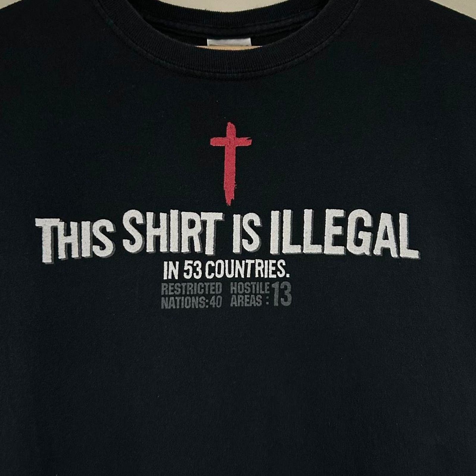 Gildan Y2K This Shirt Is Illegal In 53 Countries Tee Shirt Size US S / EU 44-46 / 1 - 3 Thumbnail
