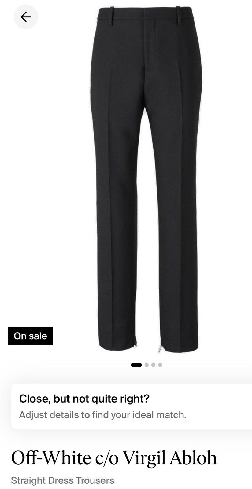 Off-White Off-White black slim jeans wool pants Size US 34 / EU 50 - 1 Thumbnail