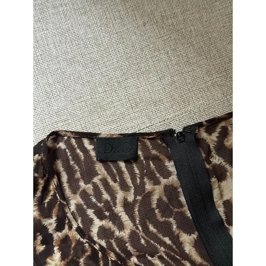 Dolce & Gabbana Dolce & Gabbana Brown Leopard Print Mesh Midi Dress IT 38 Size XS / US 0-2 / IT 36-38 - 4 Thumbnail