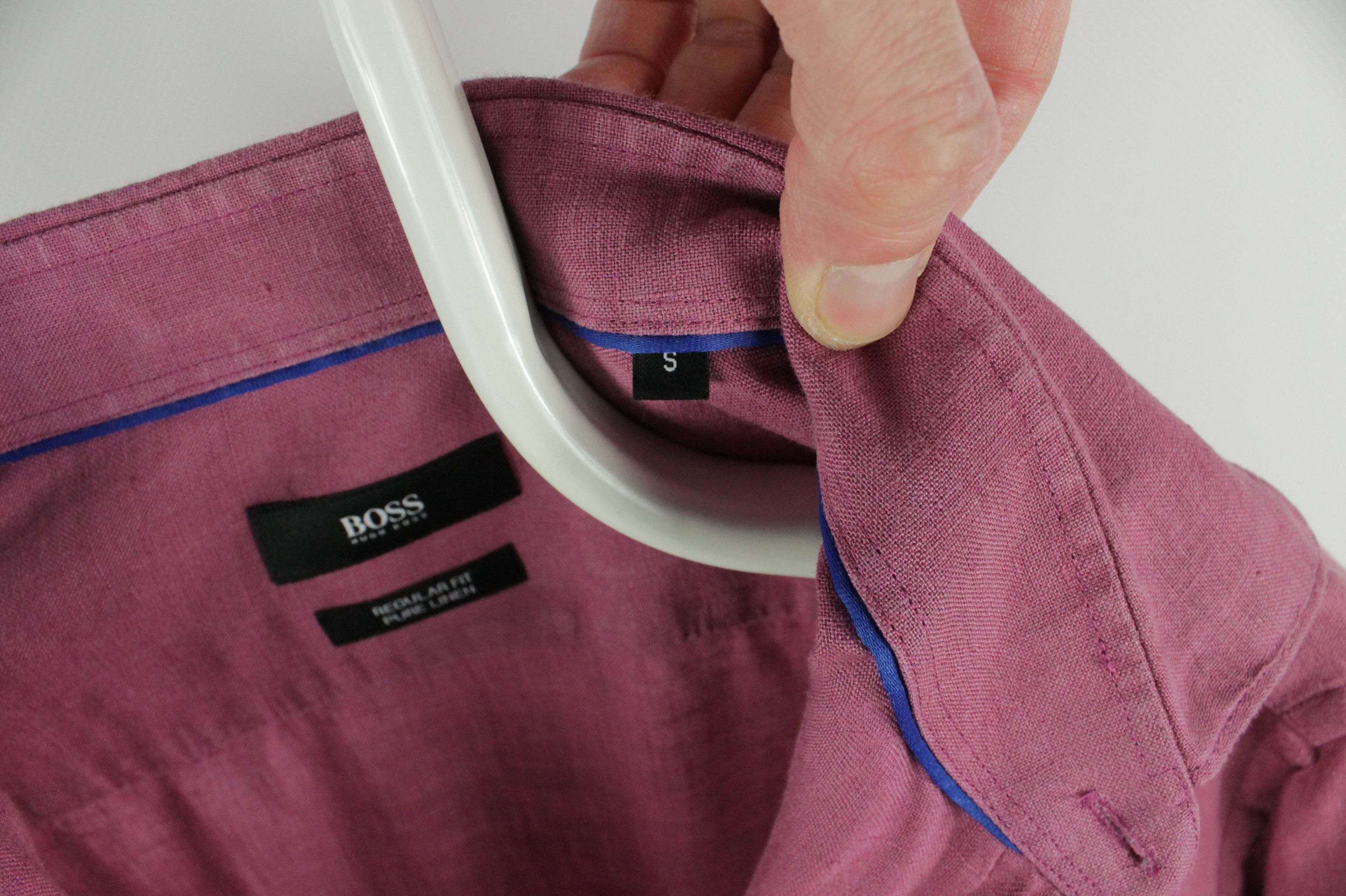 Hugo Boss Hugo Boss Regular Fit Pale Pink Linen Shirt Men's Size US S / EU 44-46 / 1 - 4 Thumbnail