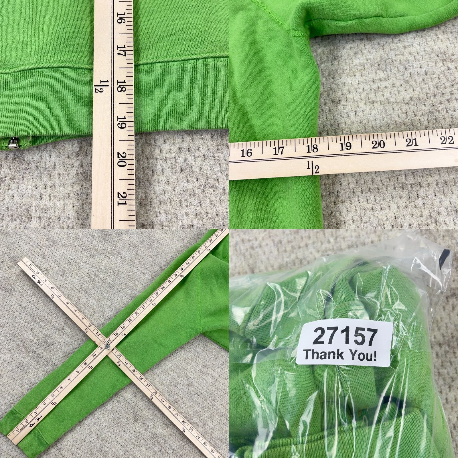 Abercrombie & Fitch VINTAGE Abercrombie & Fitch Hoodie Women Large Lime Green Full Zip Jacket Size L / US 10 / IT 46 - 8 Thumbnail