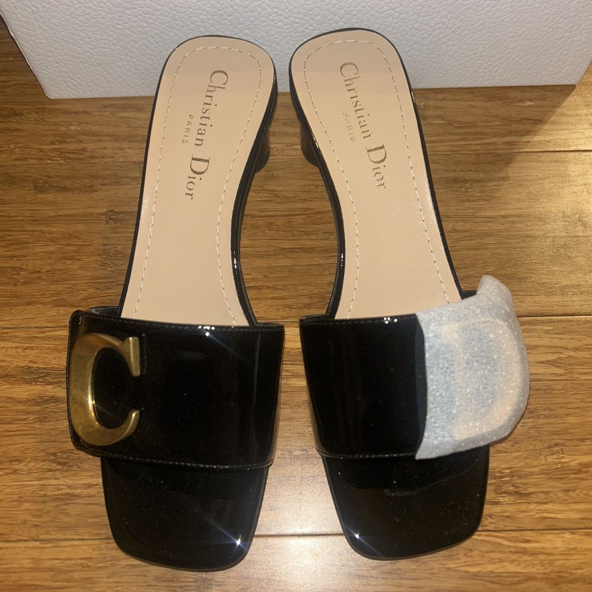 Dior Dior C'EST DIOR HEELED SLIDE Black Patent Calfskin Size US 7 / IT 37 - 5 Thumbnail