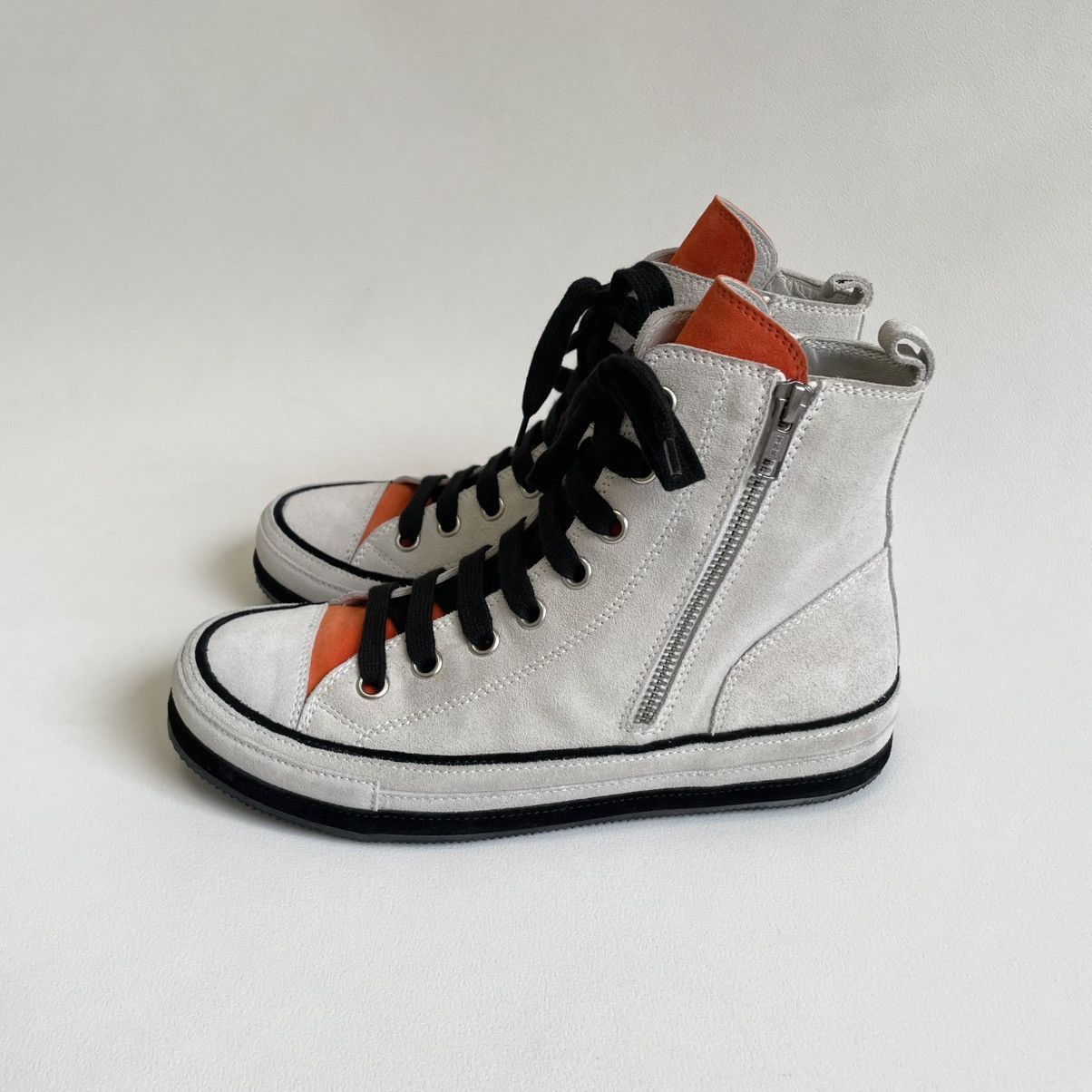 Ann Demeulemeester High Top Sail White Suede ‘Gert’ Sneakers Size US 8 / IT 38 - 21 Thumbnail