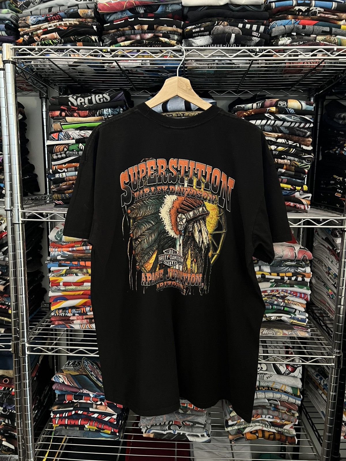 Harley Davidson H-D Number 1 Flaming Native American Apache Junction Size US XL / EU 56 / 4 - 2 Thumbnail