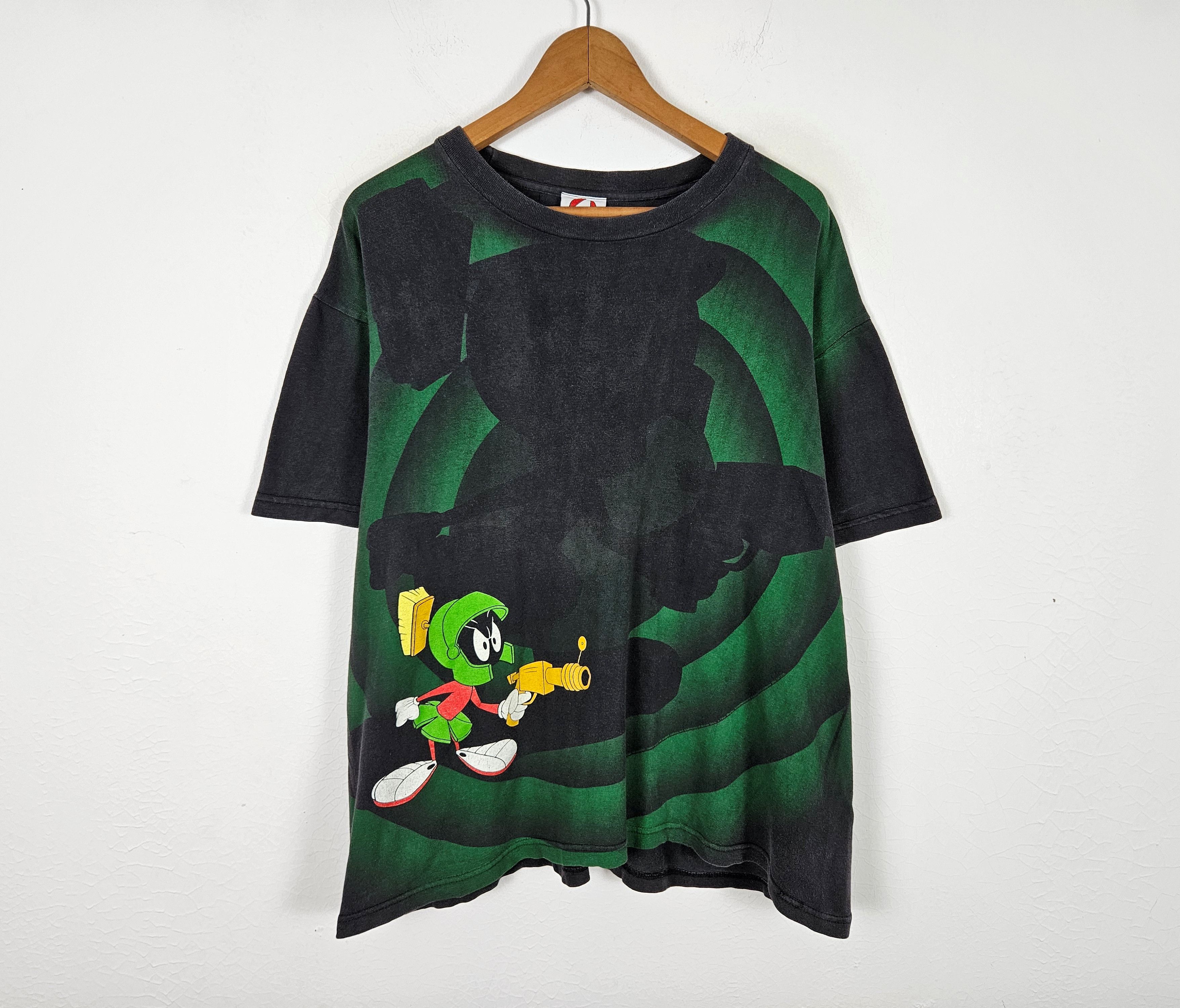 Vintage Vintage Looney Tunes Marvin the Martian Bullseye 90 shirt Size US L / EU 52-54 / 3 - 3 Thumbnail