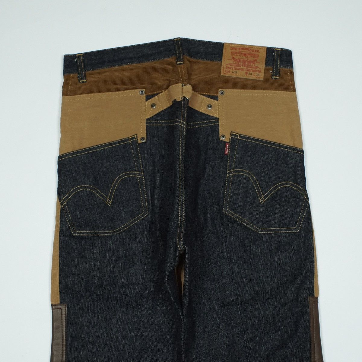 Comme des Garcons 2009 Junya Watanabe CDG Leather Panel Pants Size US 33 - 2 Thumbnail