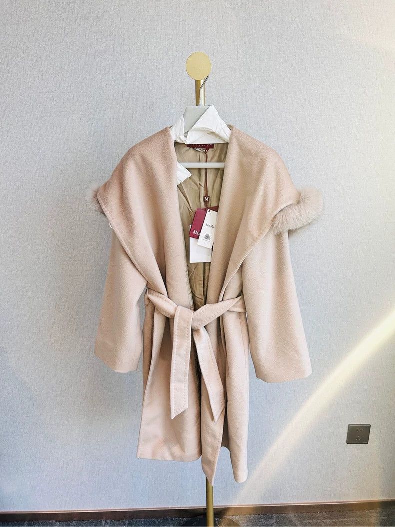 Max Mara Max Mara Camel fur collar coat Size S / US 4 / IT 40 - 1 Thumbnail