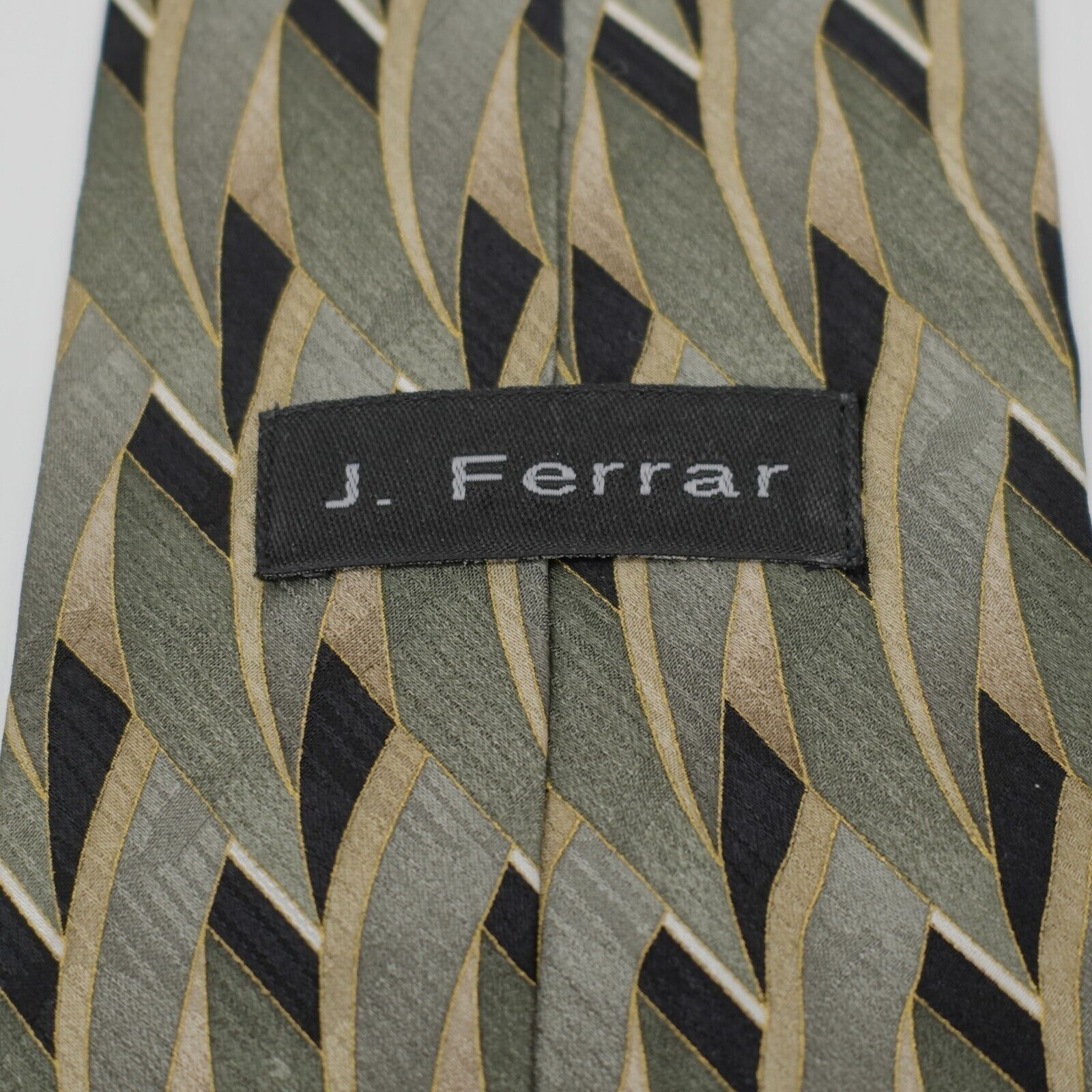 J Ferrar J. Ferrar Green Tan Abstract Geometric Jacquard Print Long W Size ONE SIZE - 2 Thumbnail