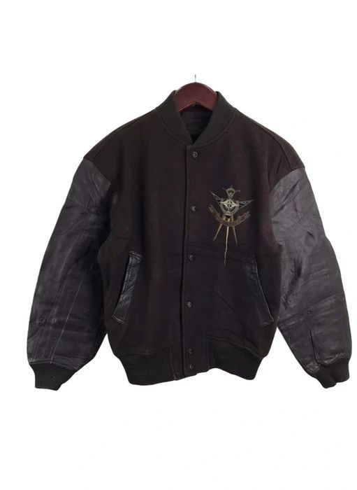 Japanese Brand × Krizia Uomo SY0112 VTG MEN TENORAS X UOMO LEATHER SLEEVE VARSITY JACKET Size US M / EU 48-50 / 2 - 2 Thumbnail