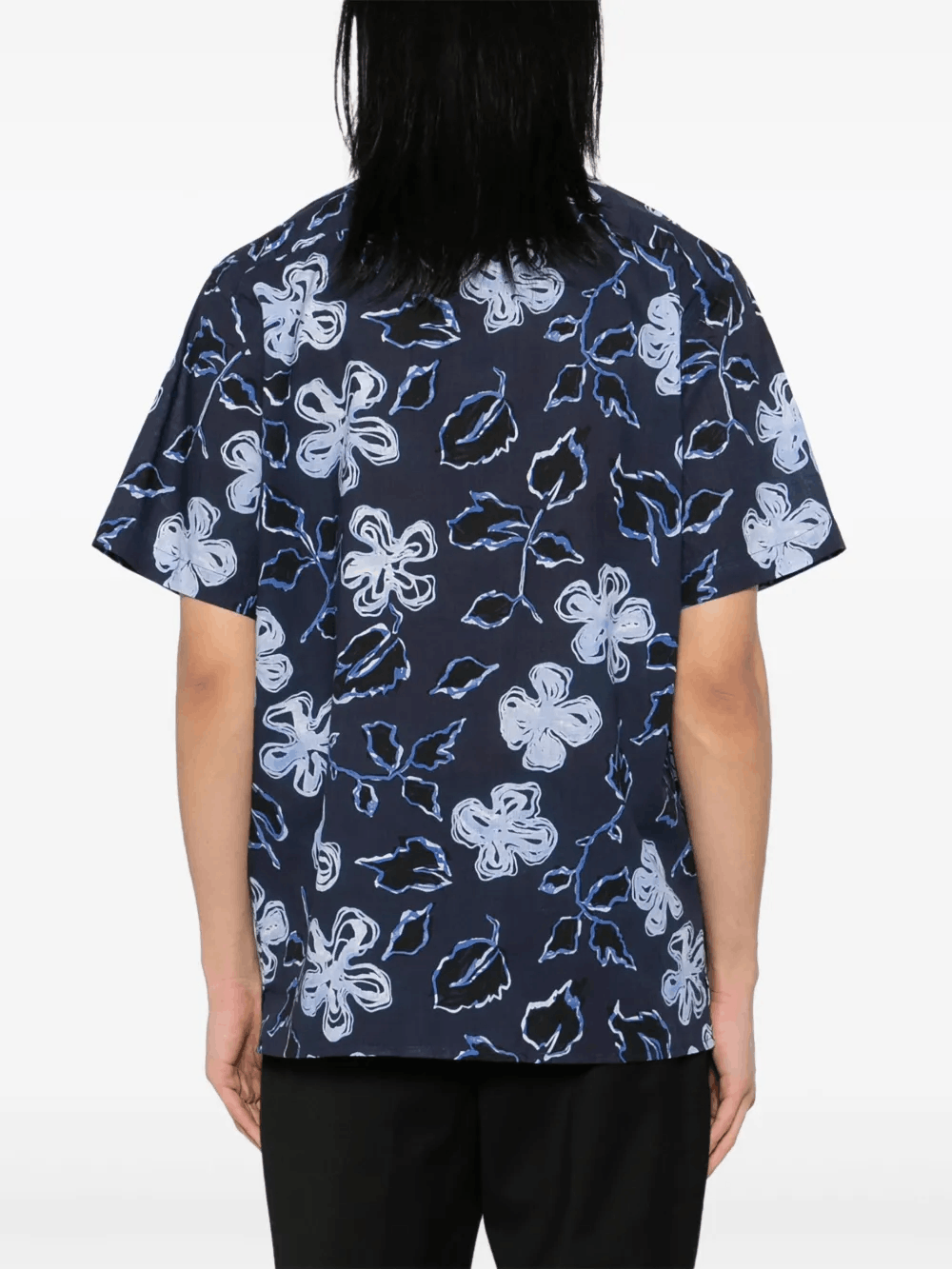 Other Short Sleeve Floral Blue Shirt Size US L / EU 52-54 / 3 - 4 Thumbnail