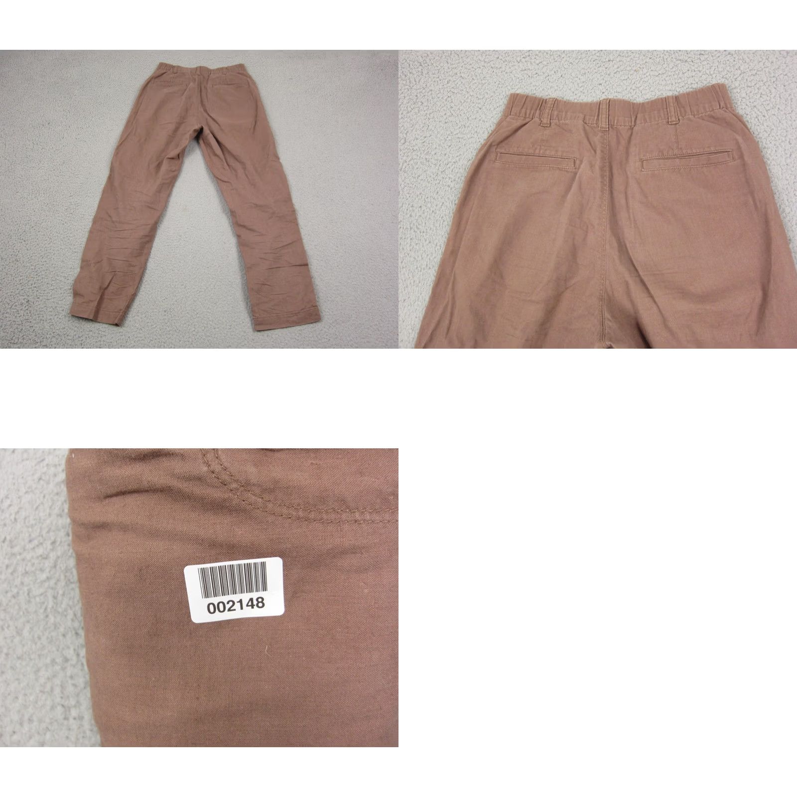 Uniqlo Uniqlo Pants Womens XS Brown Linen Cotton Straight Tapered Casual Size 26" / US 2 / IT 38 - 9 Thumbnail