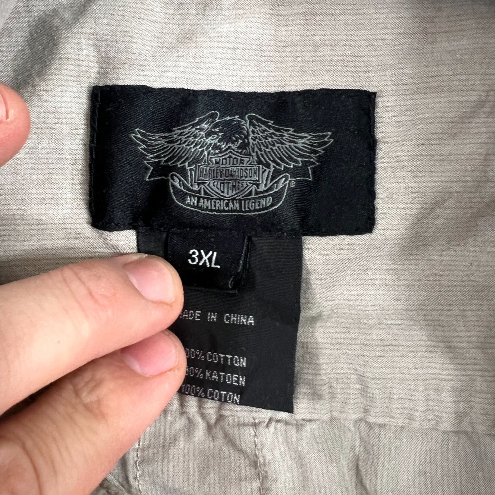 Harley Davidson Harley Davidson Motor Clothes Men's Button Down Short Sleeve Shirt 3XL Collared Tan Cotton Polyester Big & Tall Pockets Logo Size US XXL / EU 58 / 5 - 4 Thumbnail