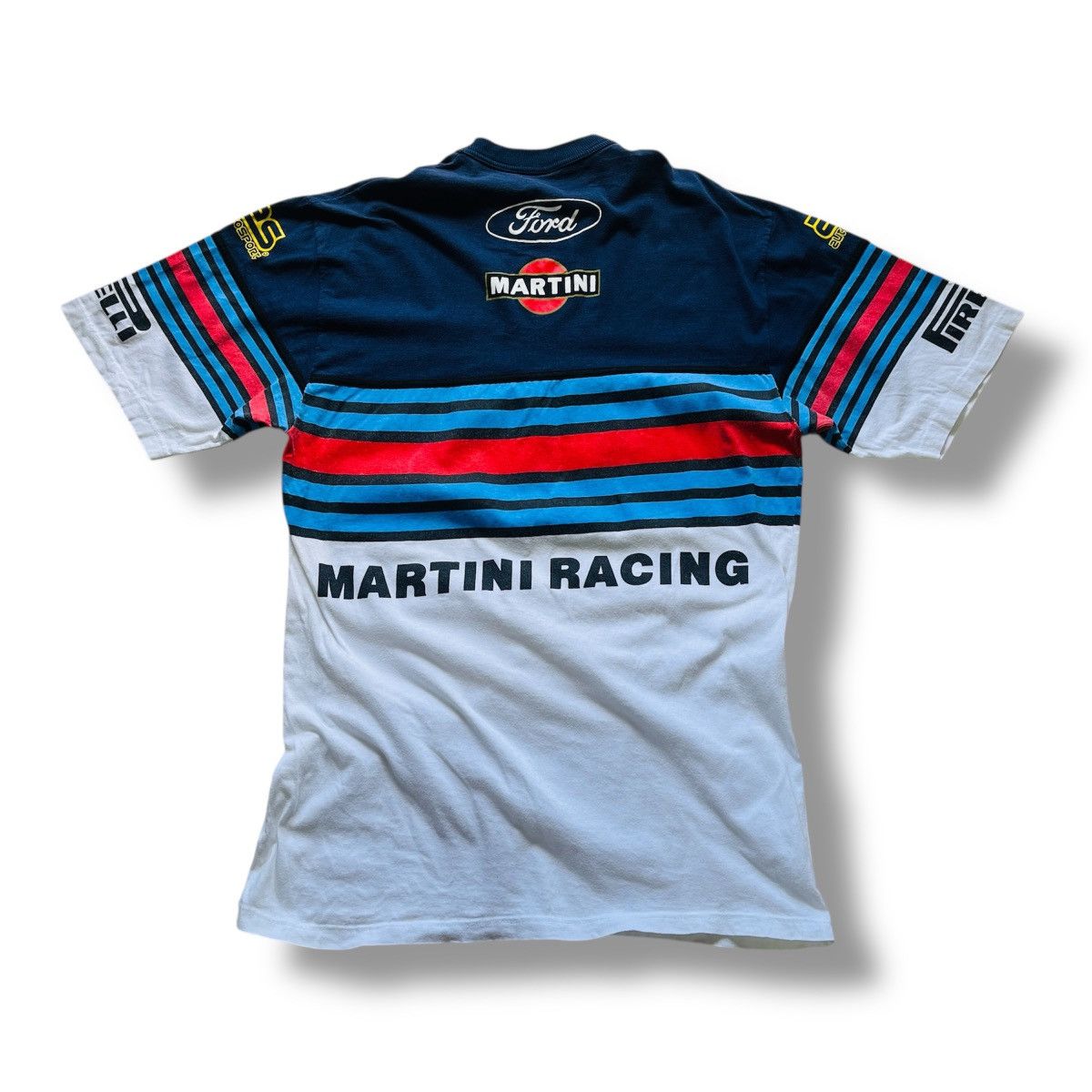 Ford × Pirelli × Vintage Vintage Ford Martini Racing Blue White TShirt Size US M / EU 48-50 / 2 - 2 Thumbnail