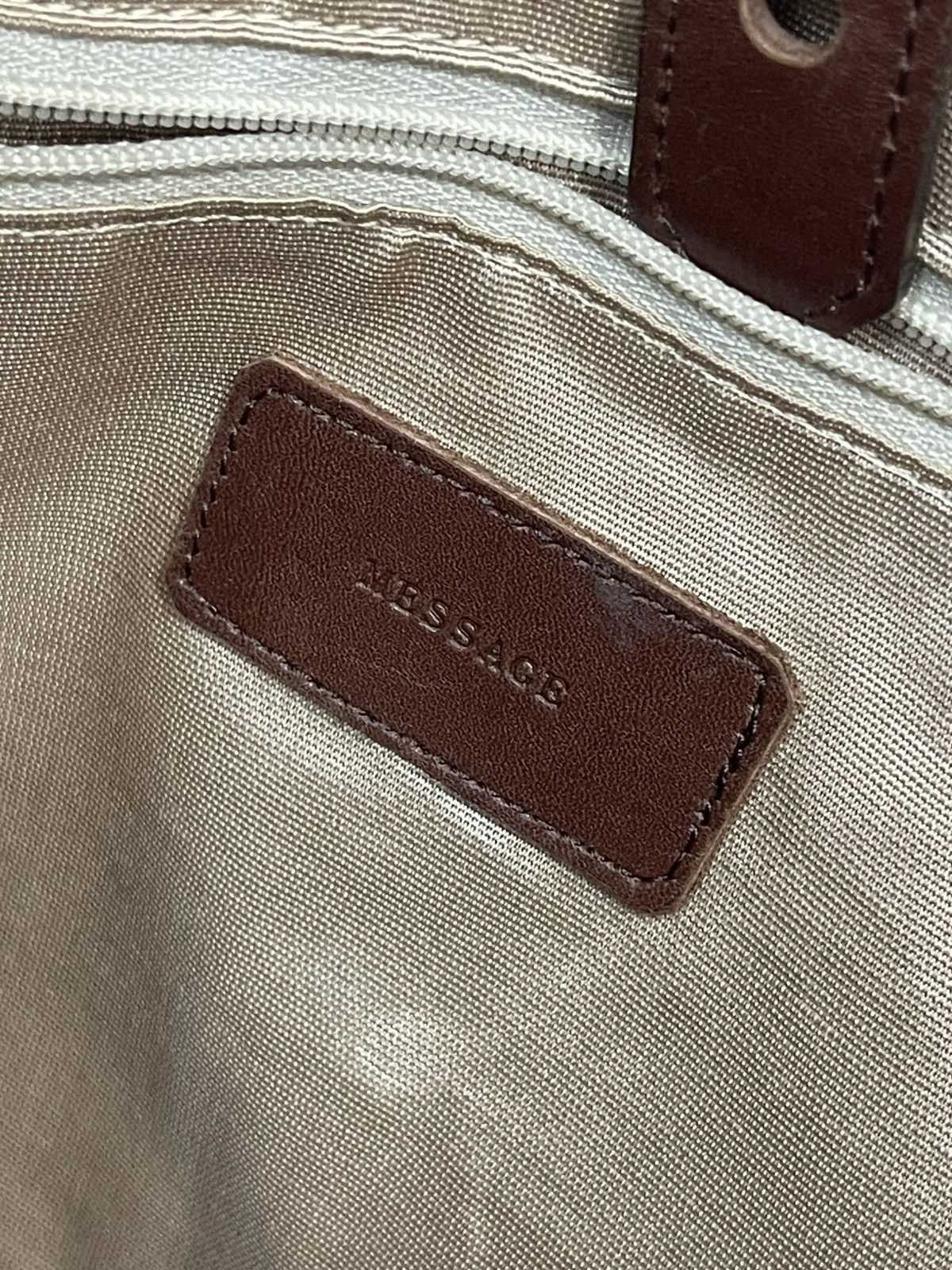 Leather Full Leather Patina Vtg Message Japan Tote Bag 2🟩1 Size ONE SIZE - 18 Thumbnail