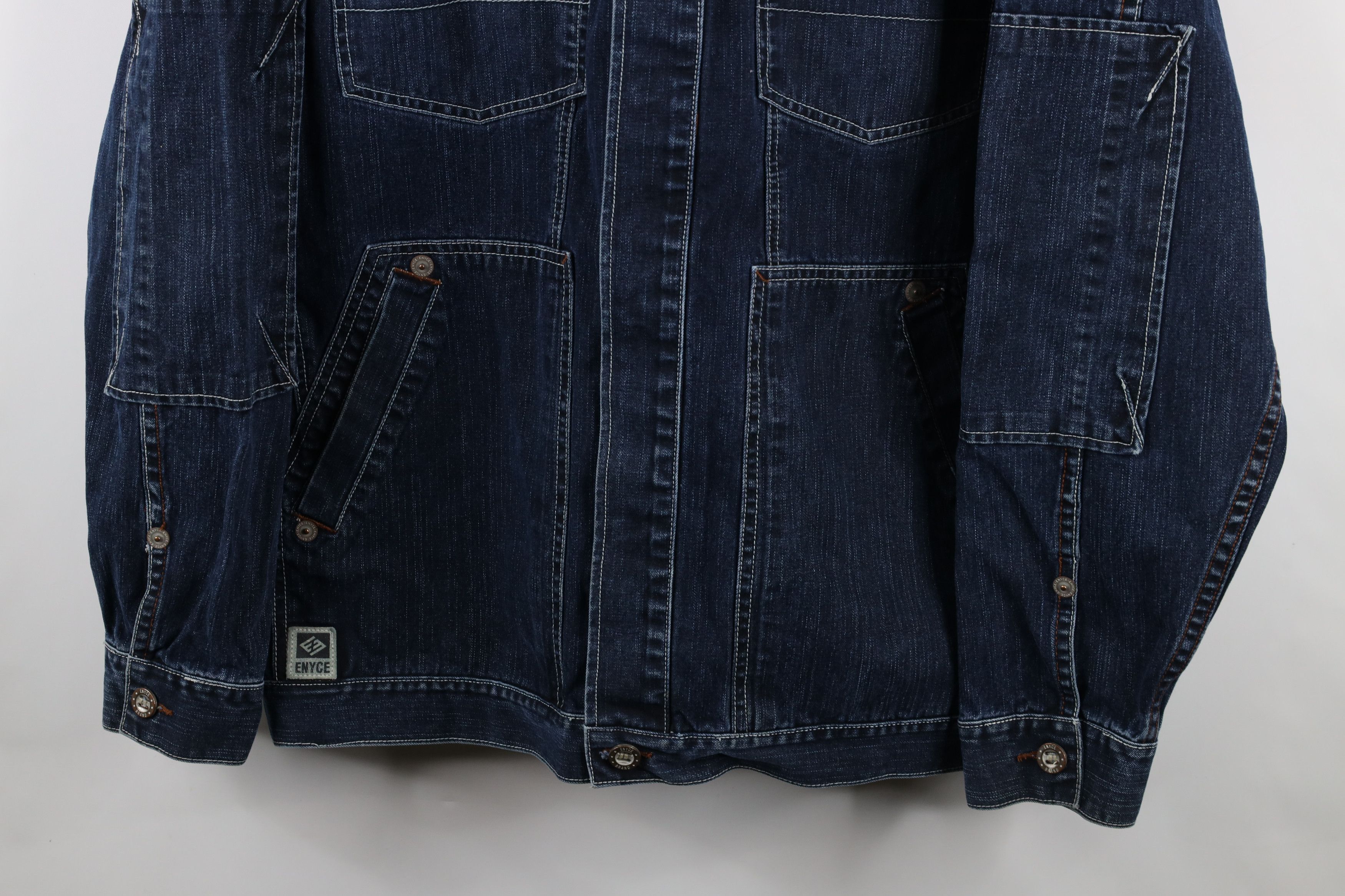 Vintage Vintage 90s Y2K Enyce Hip Hop Denim Jean Trucker Jacket Blue Size US XXL / EU 58 / 5 - 3 Thumbnail