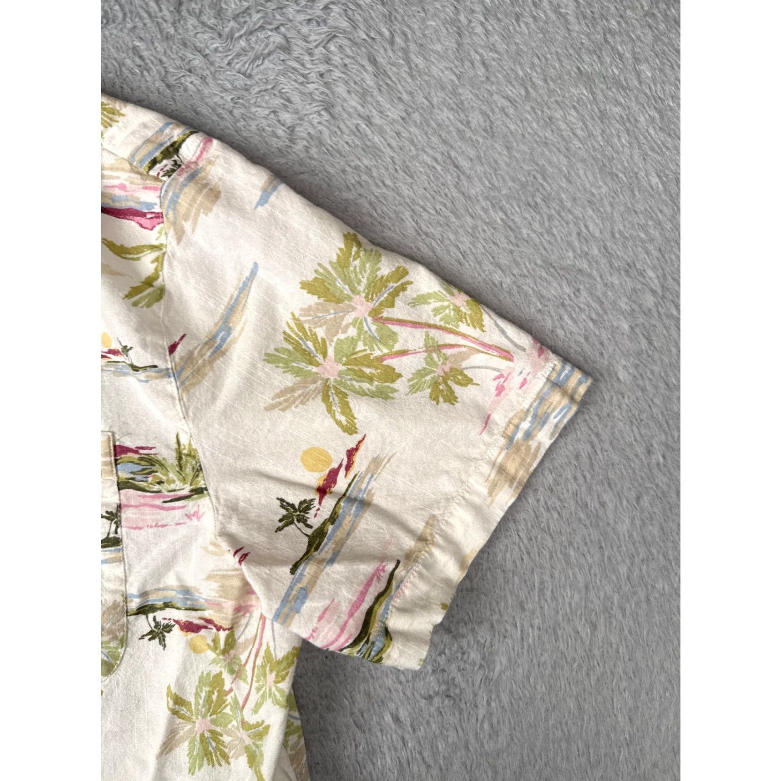 George George Button-Up Shirt Adult XL White Palm Hawaiian Cotton Blend Size US XL / EU 56 / 4 - 2 Thumbnail