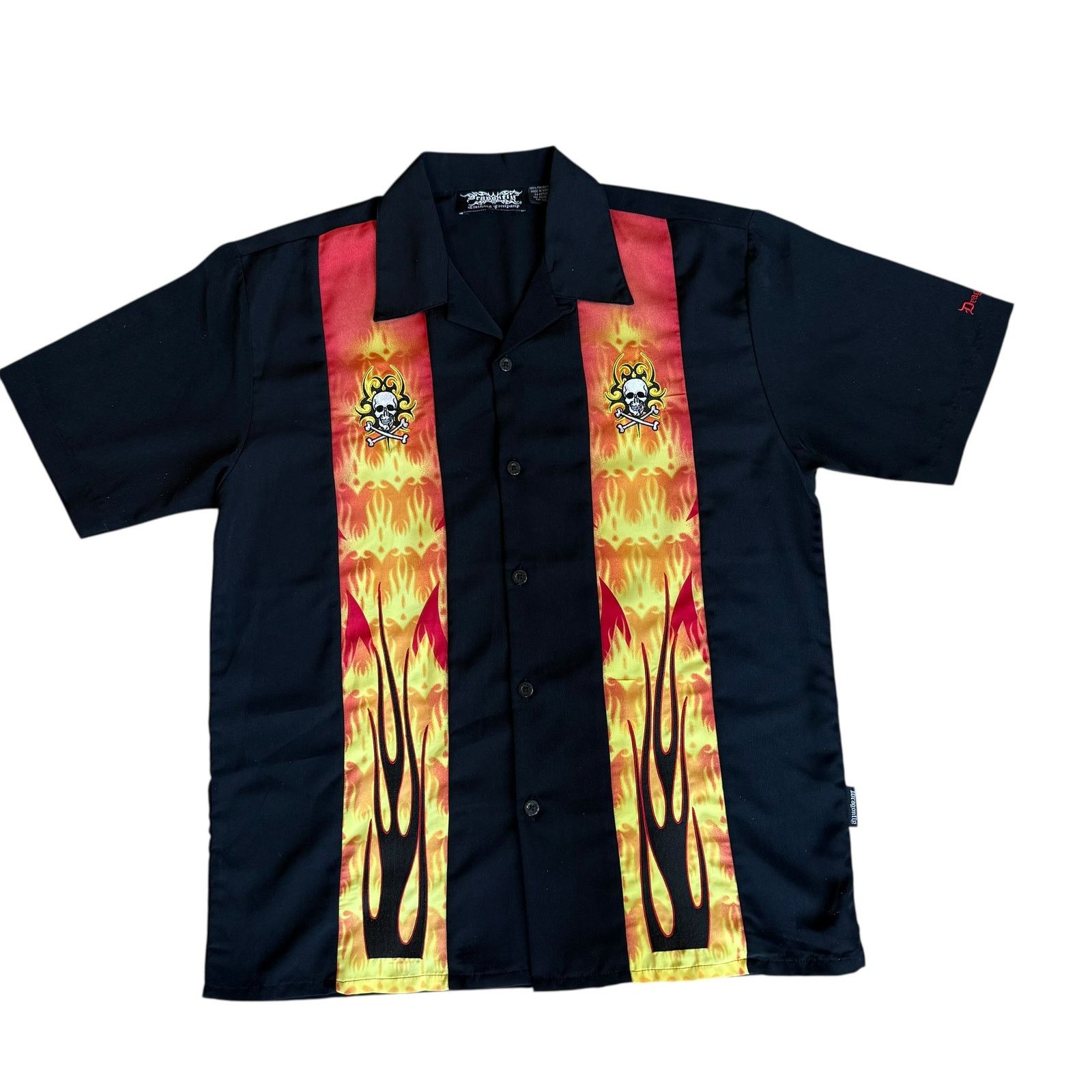 Dragonfly Vintage Dragonfly y2k Flame Skull Button Up Mens Medium Size US M / EU 48-50 / 2 - 1 Thumbnail