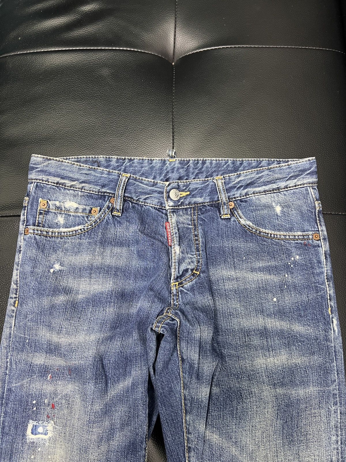Dsquared2 Dsquared2 SS13 Distressed Patch Washed Denim Jeans Size US 34 / EU 50 - 4 Thumbnail