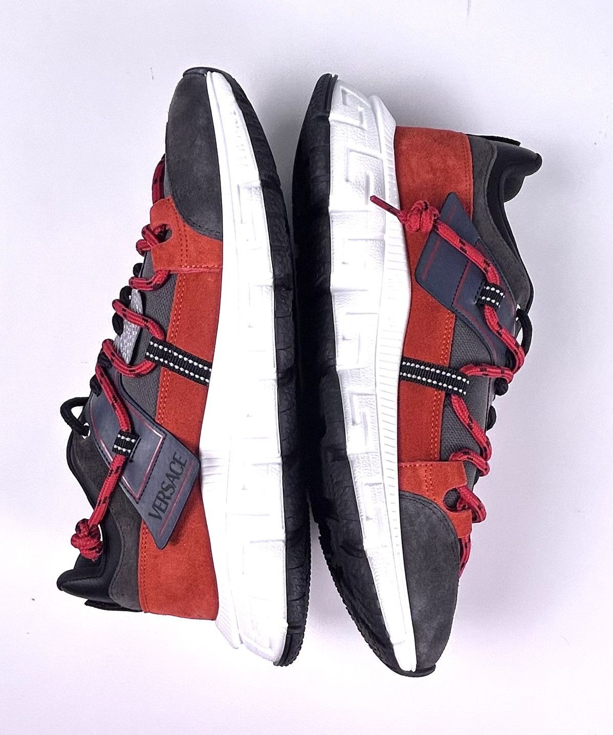 Versace Versace Trigreca Sneakers EU44/US11 Gray Red Suede Italy Size US 11 / EU 44 - 7 Thumbnail