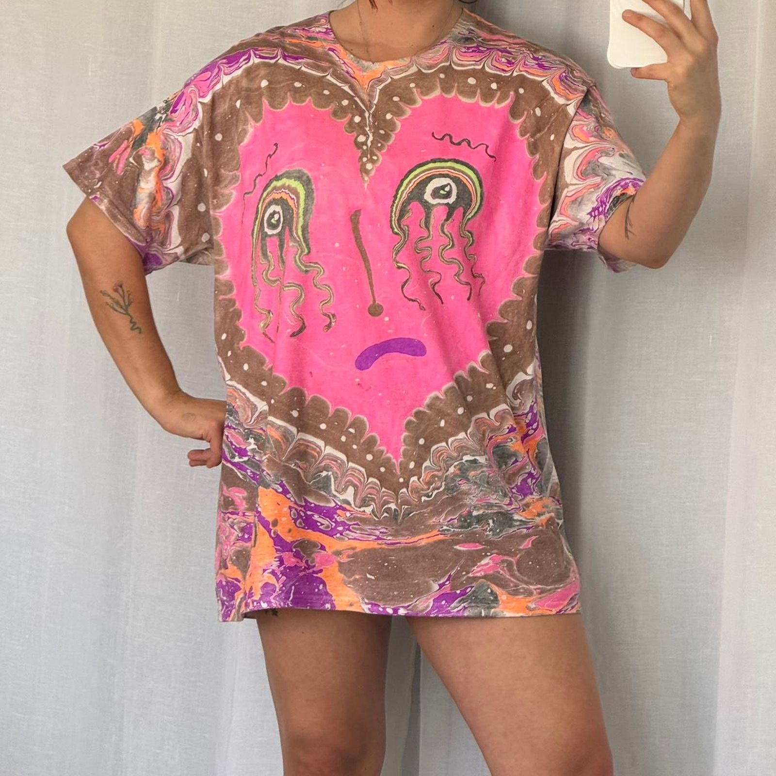Other ✿ ⋆｡ MyFawnwy One-of-a-Kind Marbled Graphic Tee ⋆｡✿ Size XL / US 12-14 / IT 48-50 - 2 Thumbnail
