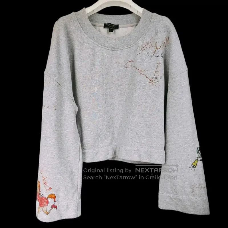 Burberry Burberry Gray Animal Print Cropped Sweatshirt. Size XXS / US 00 / IT 34 - 1 Thumbnail