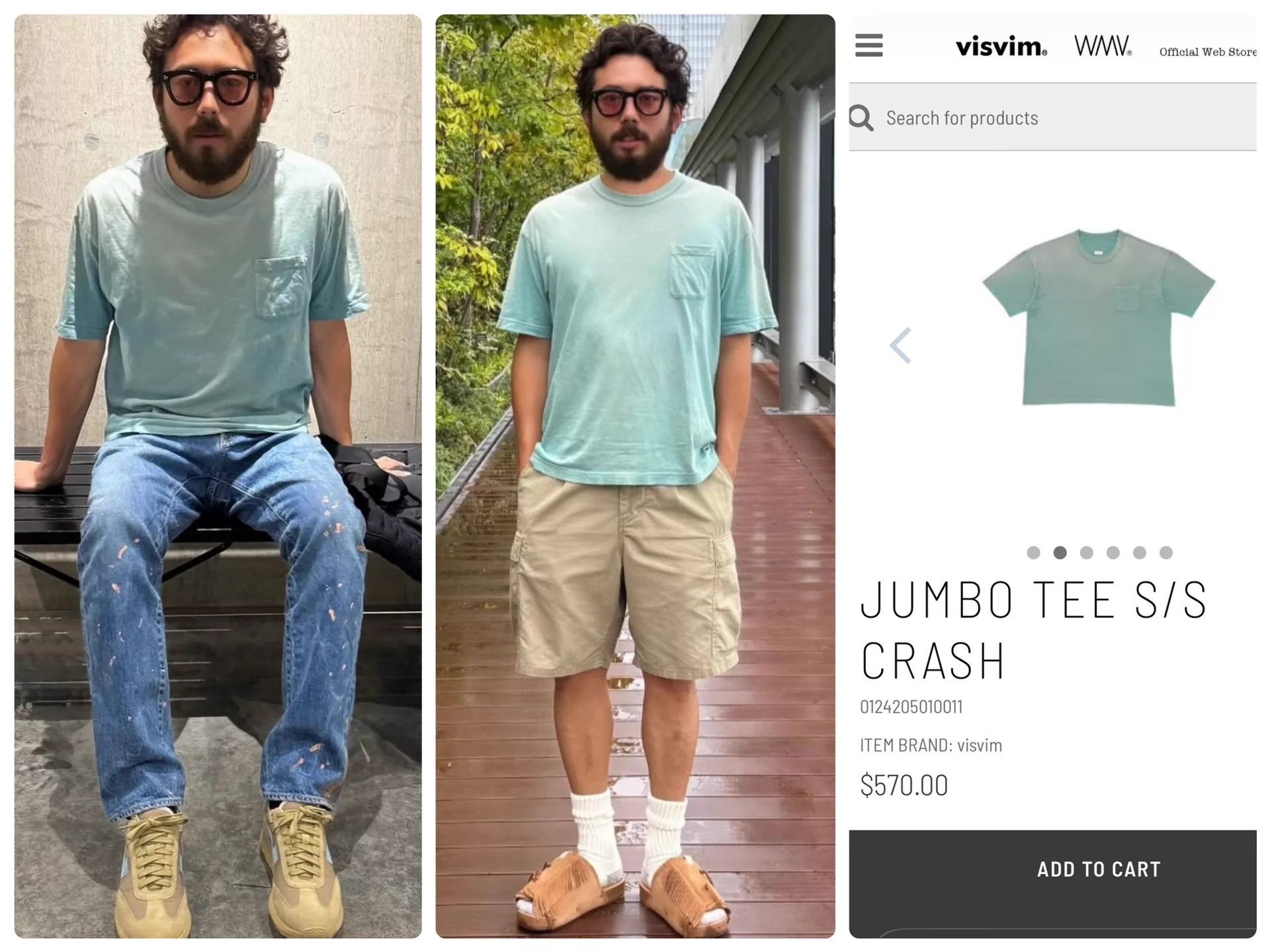 Visvim visvim 24aw JUMBO TEE S/S CRASH Lt.green Size US XL / EU 56 / 4 - 9 Thumbnail