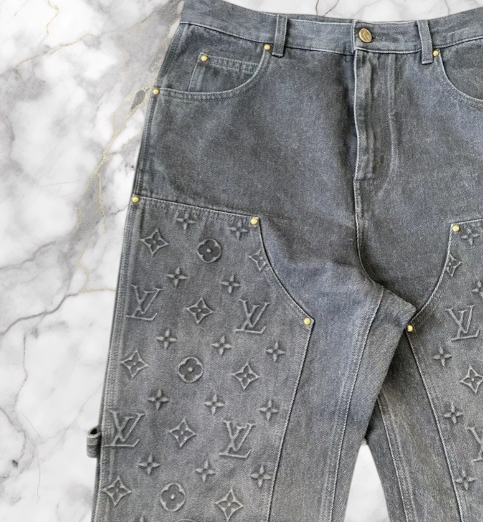 Louis Vuitton Louis Vuitton Monogram LV Carpenter Denim Jeans Size US 32 / EU 48 - 3 Thumbnail