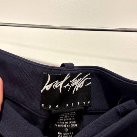 Lord & Taylor LORD & TAYLOR Navy Blue Flat Front Zip Pocket Ankle Pants Size 10 Size 32" / US 10 / IT 46 - 3 Thumbnail