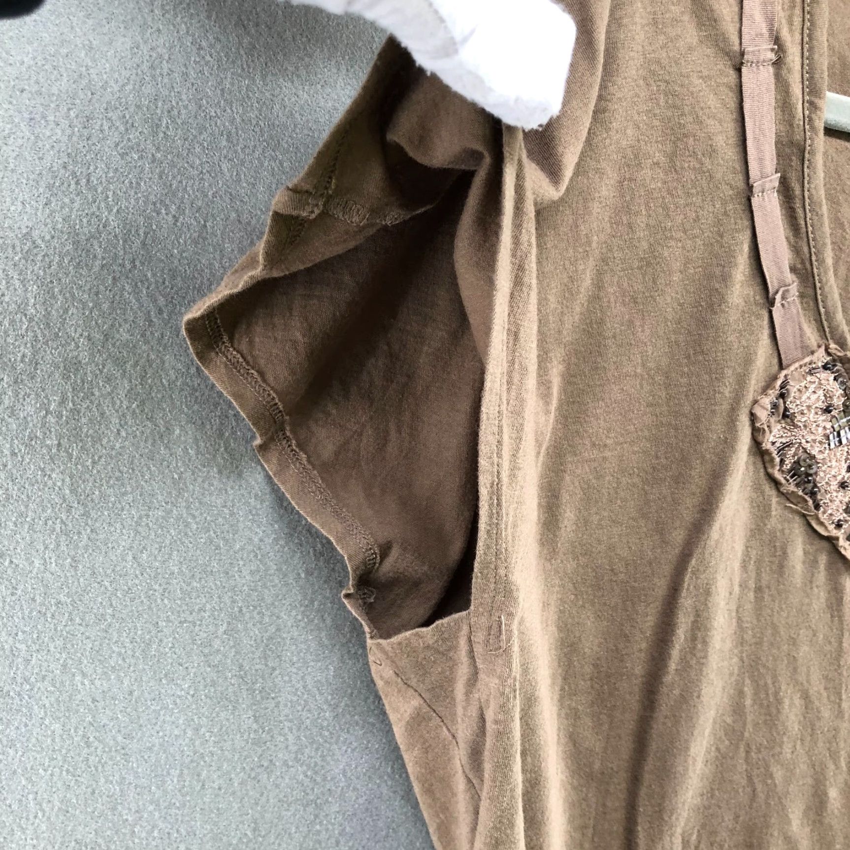 American Eagle Outfitters VINTAGE American Eagle T-Shirt Womens M Brown Sequin Short Sleeve Scoop Neck Bohemian Retro Size M / US 6-8 / IT 42-44 - 6 Thumbnail