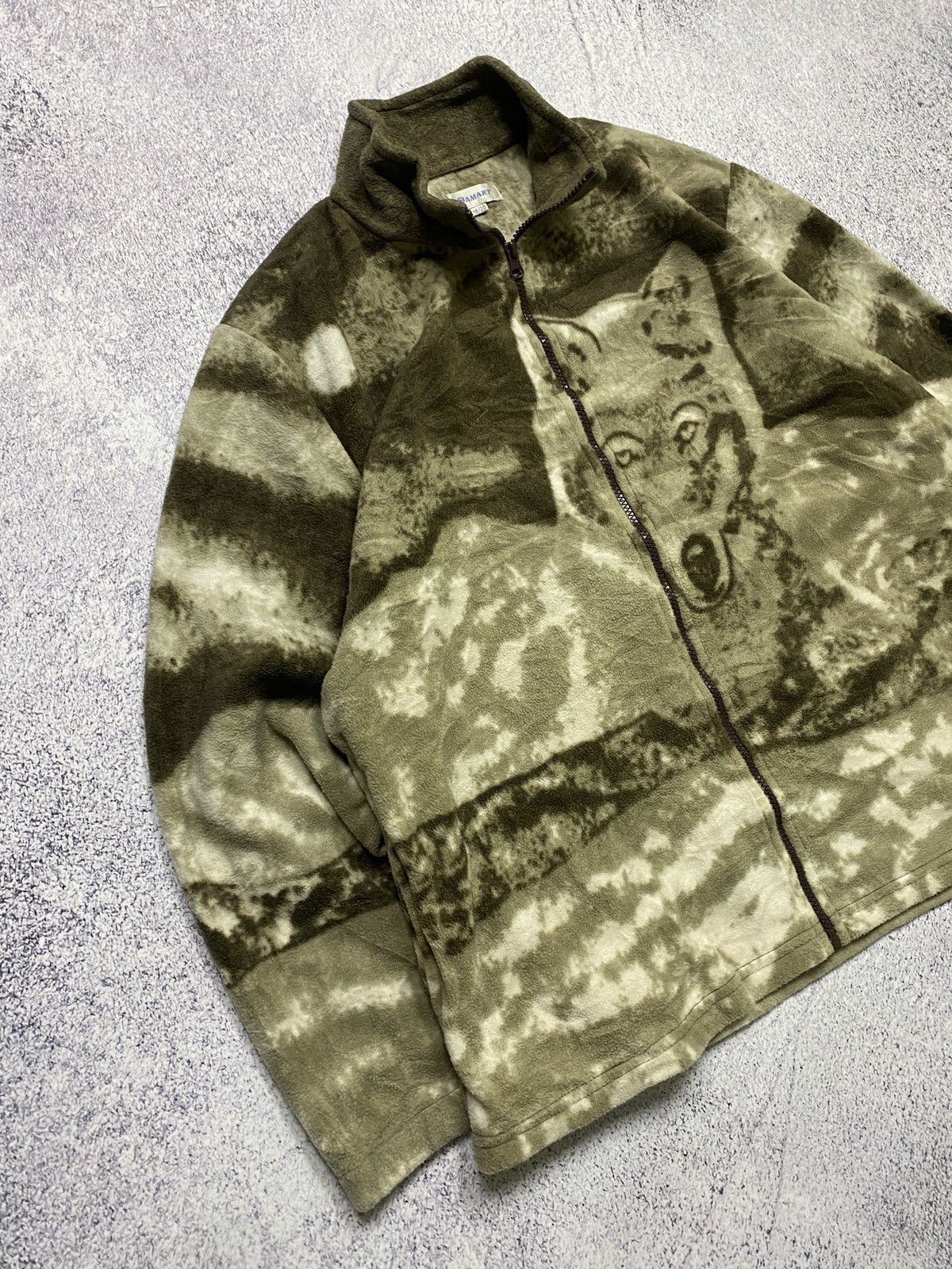 Vintage Animal Wolves Vintage Overprint Logo Winter Fleece Jacket Size US L / EU 52-54 / 3 - 3 Thumbnail