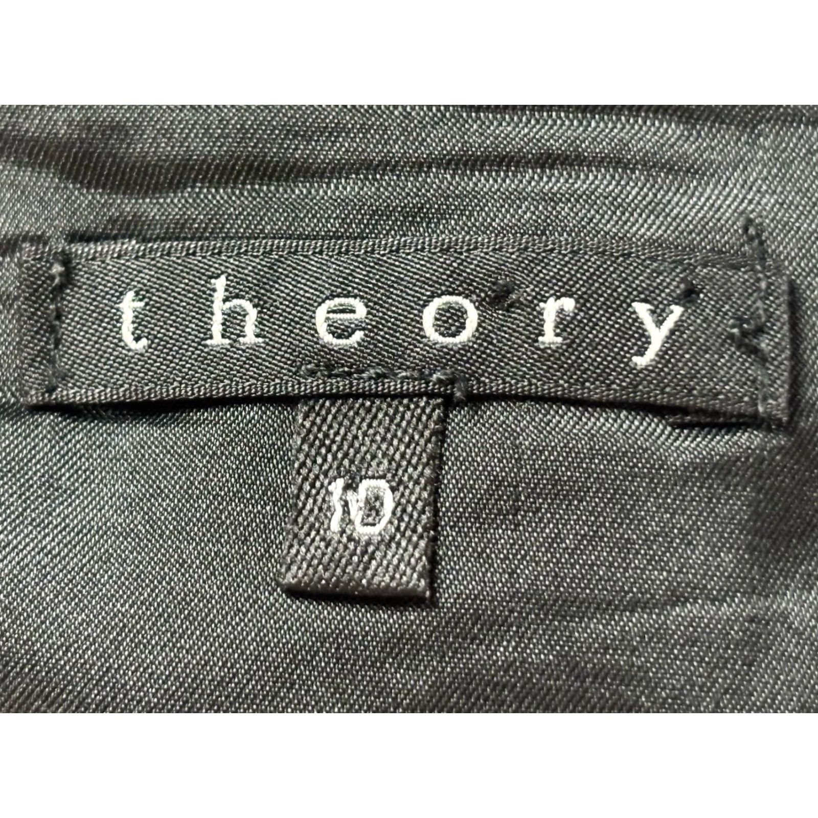 Theory THEORY Black Linen Blend Sheath Dress Sz 10 Women's Short Sleeve Classic Career Party Size 32" / US 10 / IT 46 - 6 Thumbnail