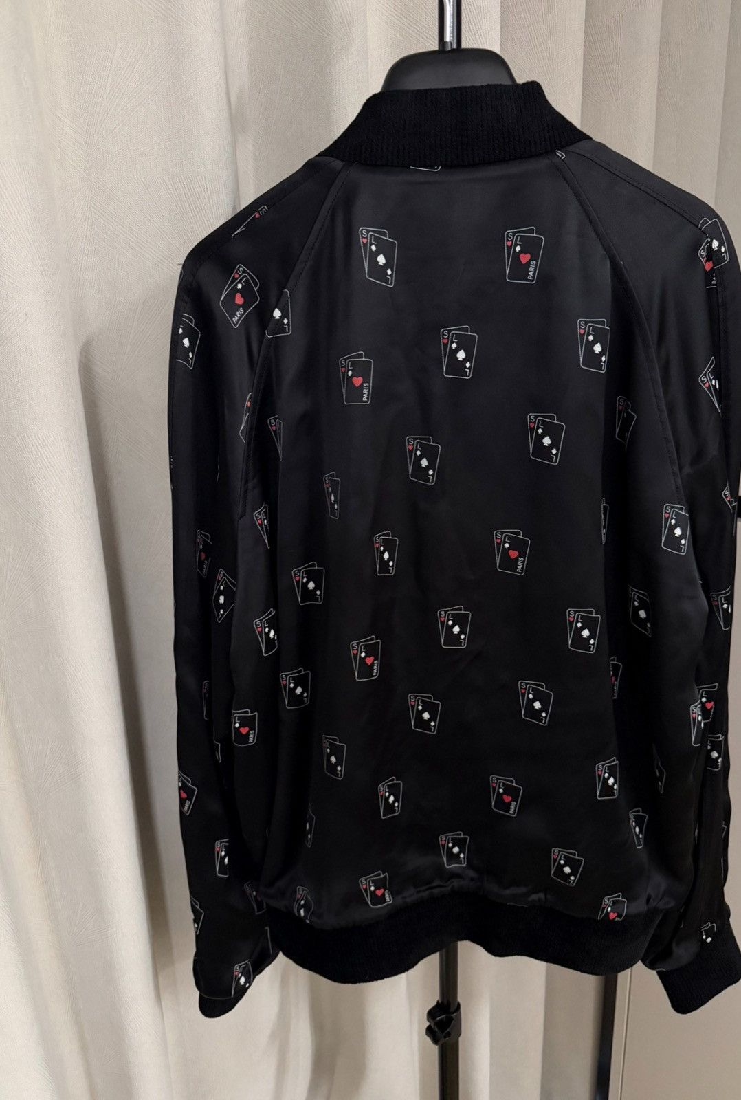 Saint Laurent Paris Saint Laurent 19SS Poker Print Satin Jacket - Size 52 Size US XL / EU 56 / 4 - 2 Thumbnail