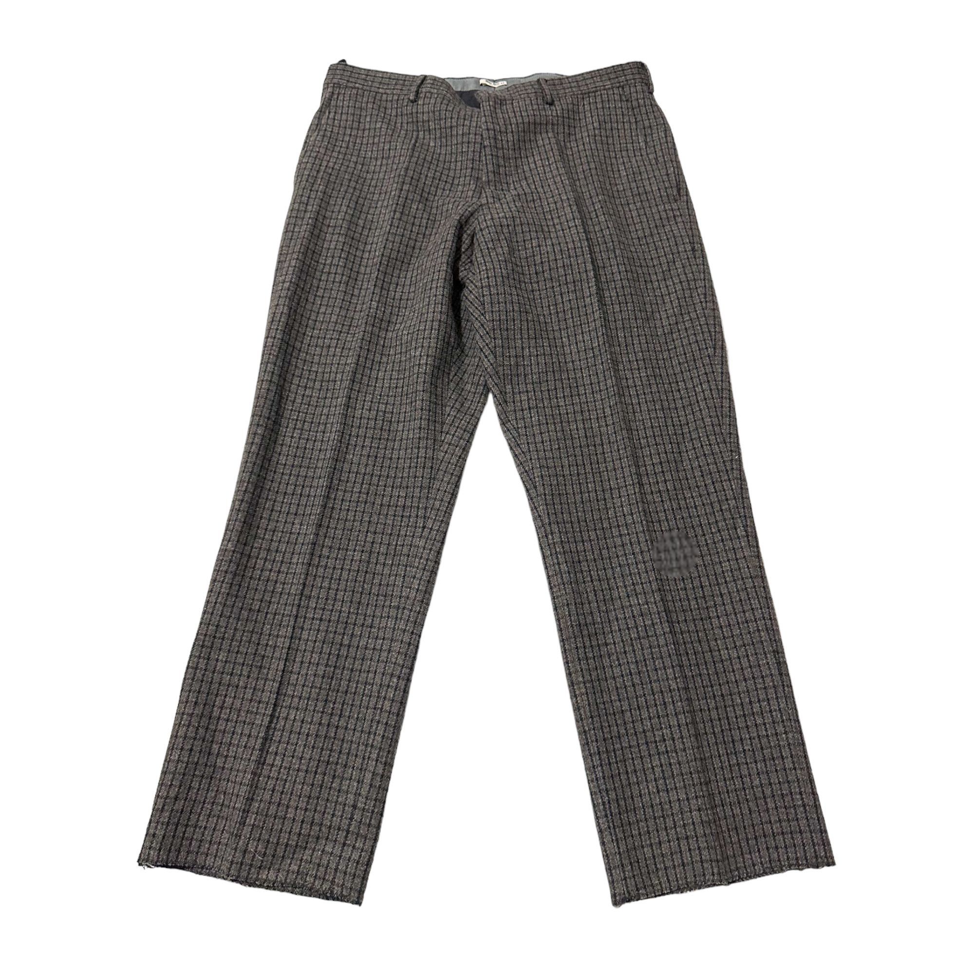 Miu Miu Miu Miu Wool Cashmere Check Cropped Pants Gray Straight Leg Size 30" / US 8 / IT 44 - 5 Thumbnail