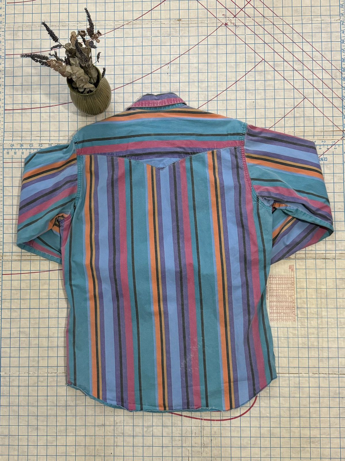 Vintage × Wrangler Vintage Wrangler Brushpopper Striped Button Up Western Shirt Size US L / EU 52-54 / 3 - 11 Thumbnail