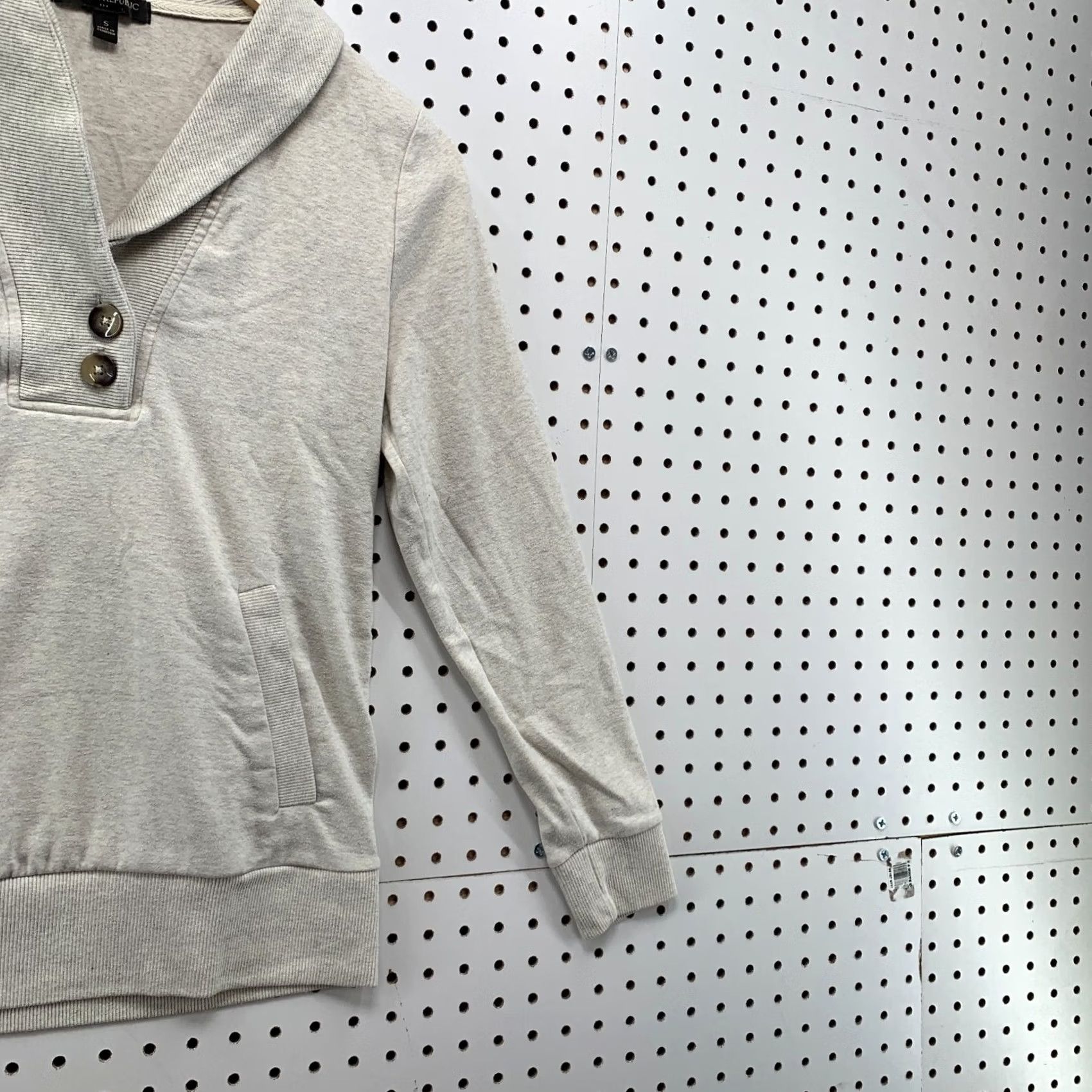 Banana Republic Banana Republic Cowl Neck Button Sweater Beige Womens Small Fits 18x25 Shirt Pullover Knit 1990s Womens Size S / US 4 / IT 40 - 4 Thumbnail