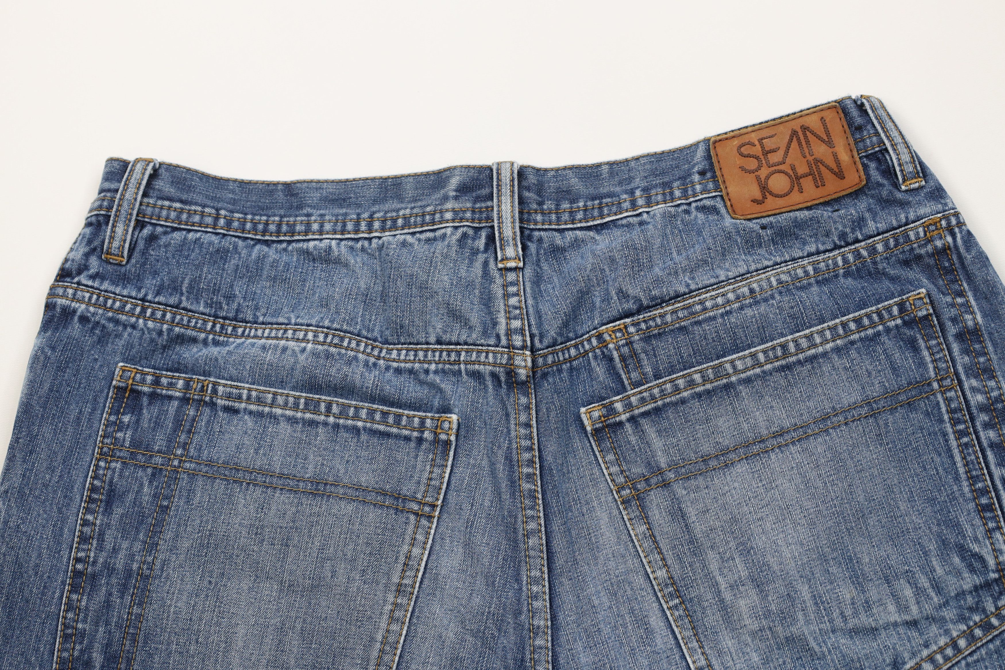 Sean John Vintage 90s Y2K Sean John Baggy Denim Jean Shorts Jorts Blue Size US 34 / EU 50 - 12 Thumbnail