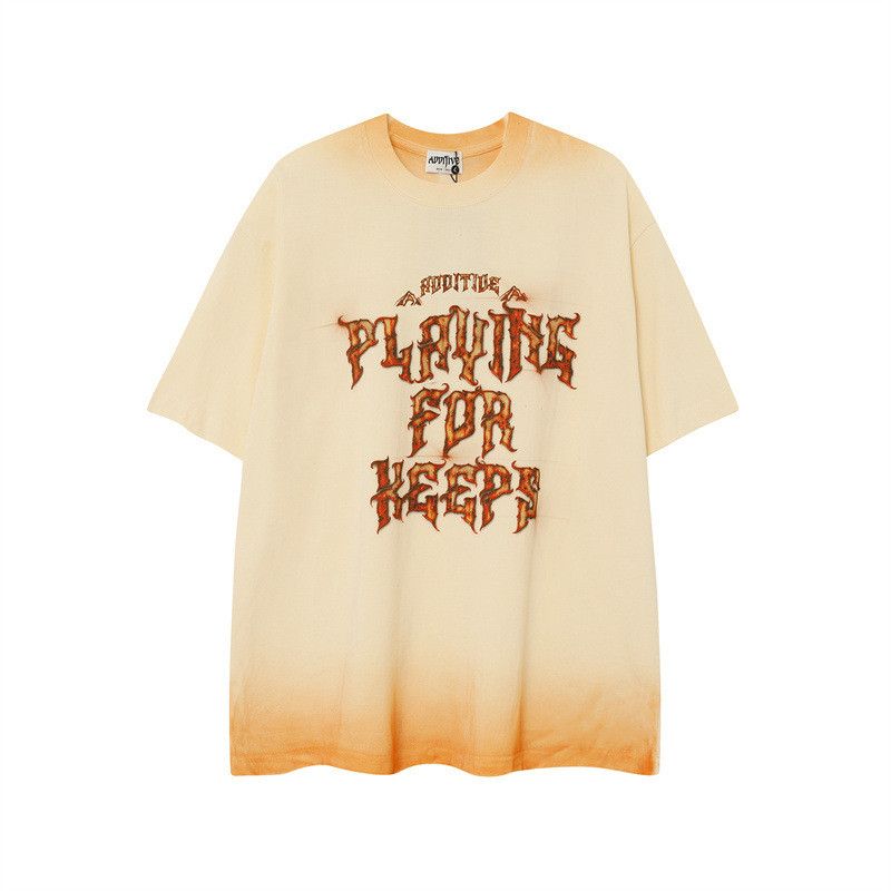 image of Vintage Retro Loose Hip Hop Rust Iron Short Sleeve T-Shirt, Men's (Size XL)