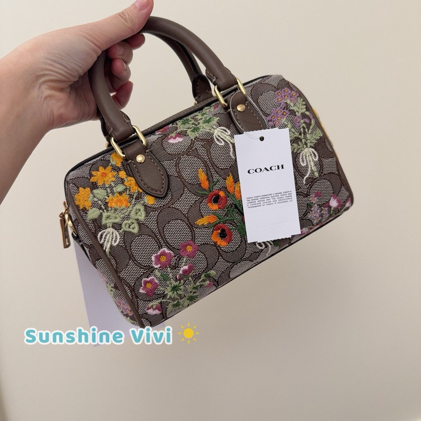 Coach NWT Coach Mini Rowan Crossbody Bag Floral Embroidery CDY31 Size ONE SIZE - 4 Thumbnail