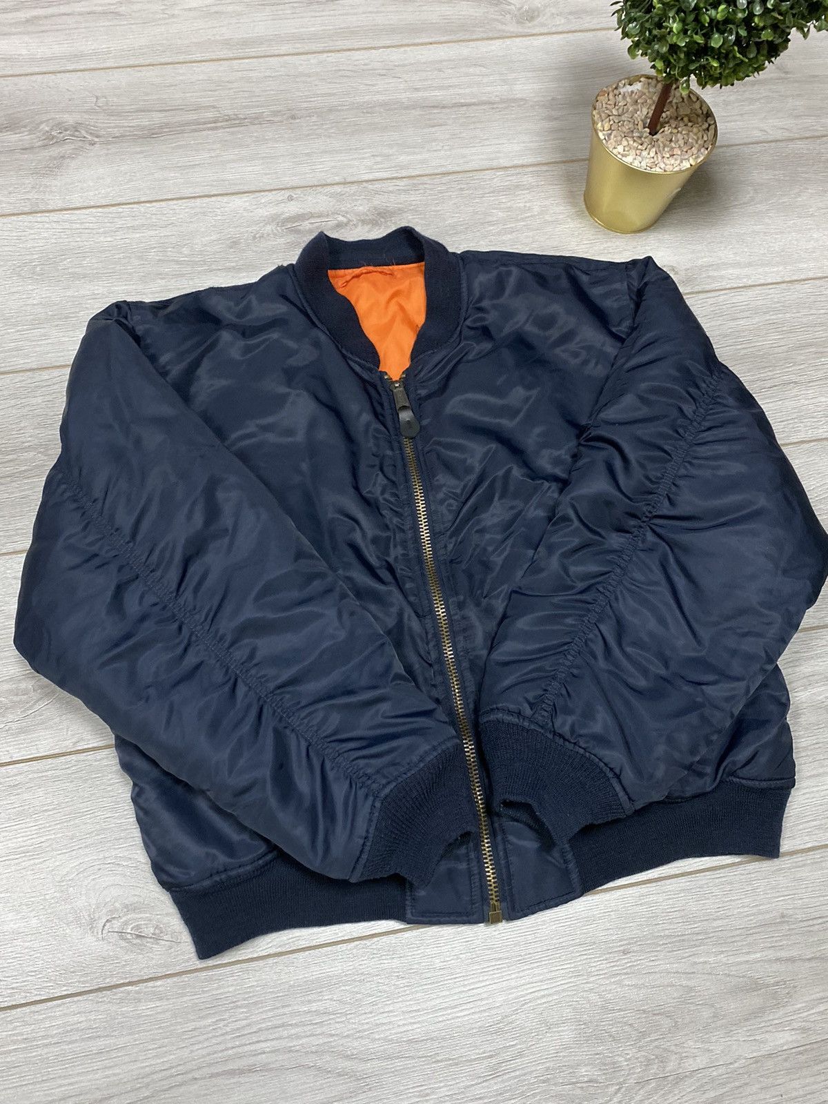 Vintage Ma1 Flyer military Vintage Bomber Jacket double side Size US L / EU 52-54 / 3 - 4 Thumbnail