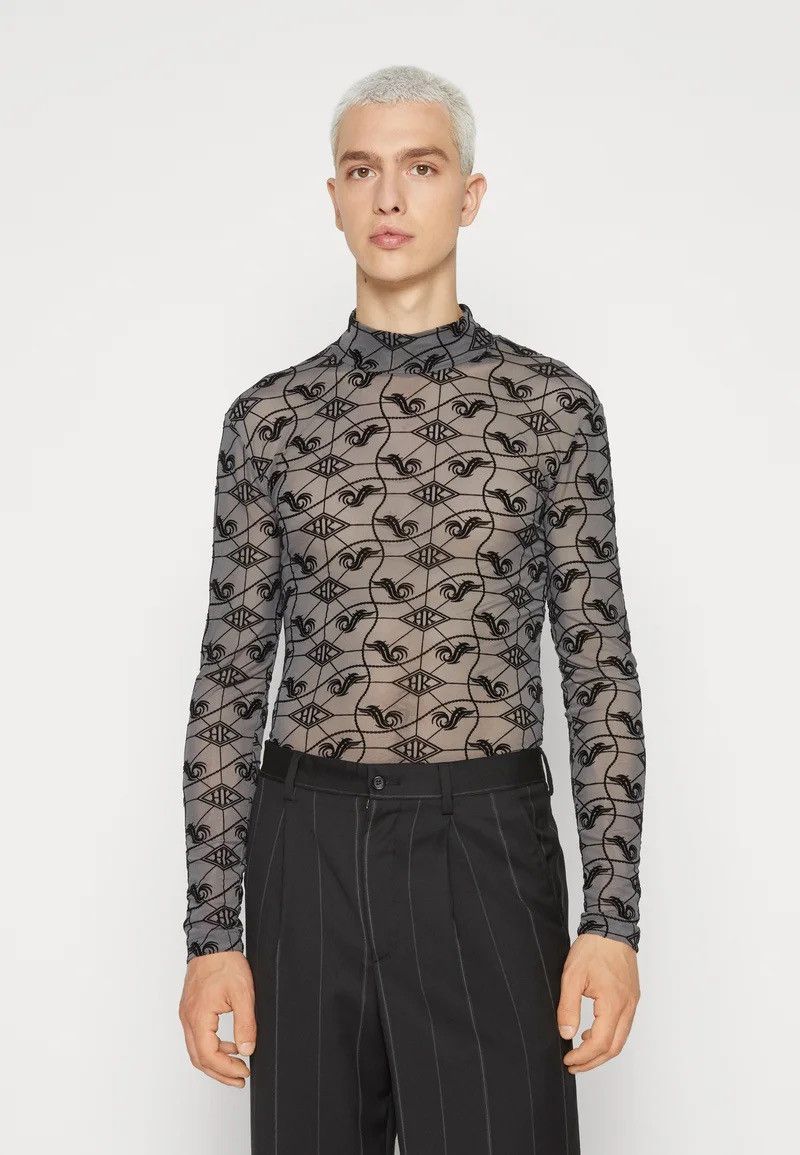 Han Kjobenhavn !DS! SS23 Han Kjobenhavn Monogram Mesh Grey Turtleneck Size US S / EU 44-46 / 1 - 1 Thumbnail