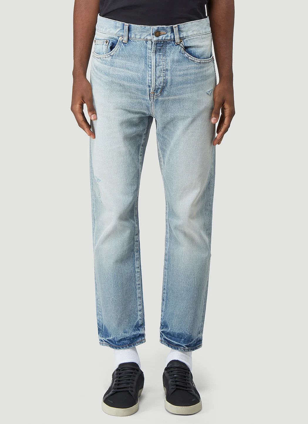 image of Saint Laurent Paris NWT $928 - High Waisted Straight Jeans in Blue, Men's (Size 30)