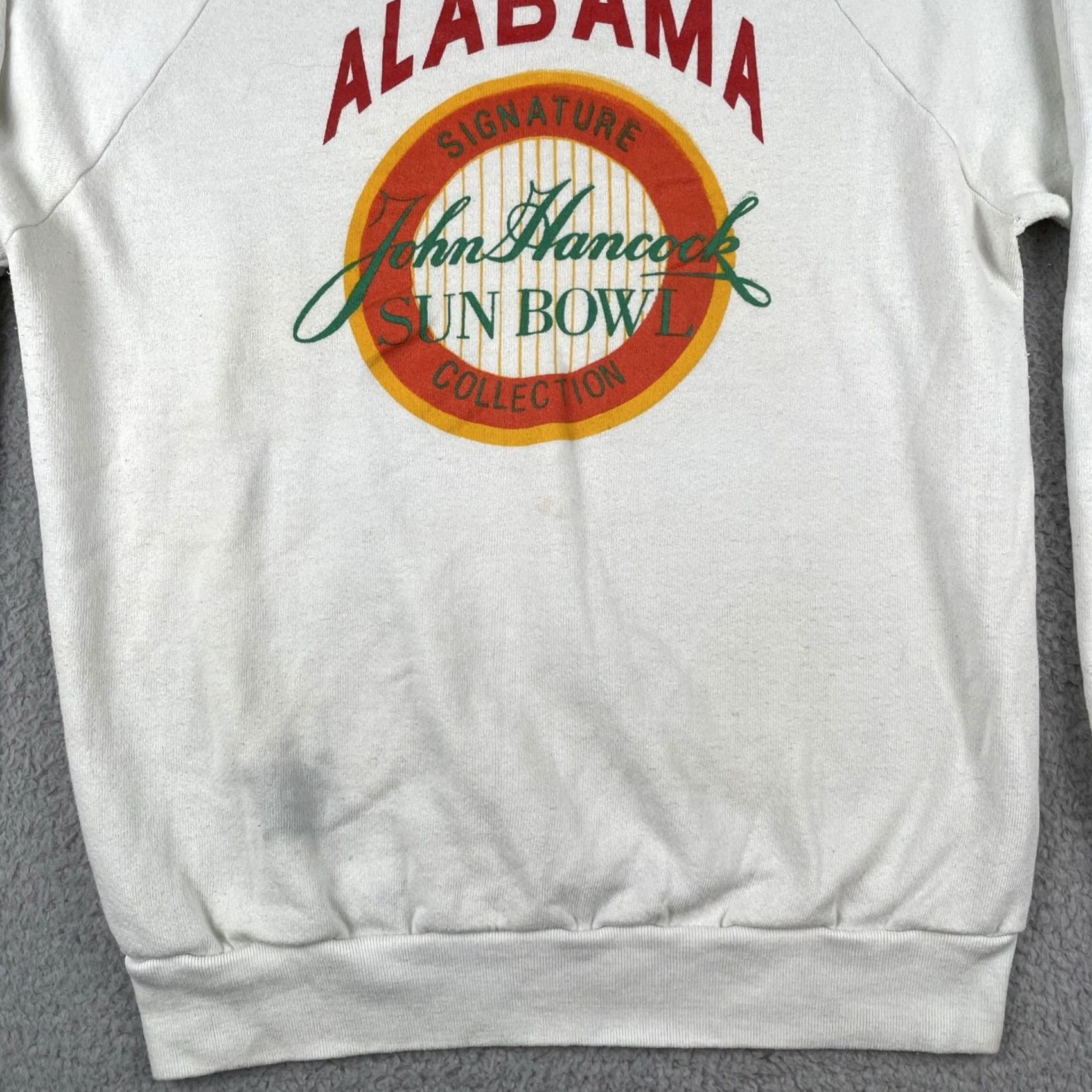Vintage VINTAGE Screen Stars Sweatshirt University Alabama John Hancock 90s Large White Mens9x Size US L / EU 52-54 / 3 - 4 Thumbnail