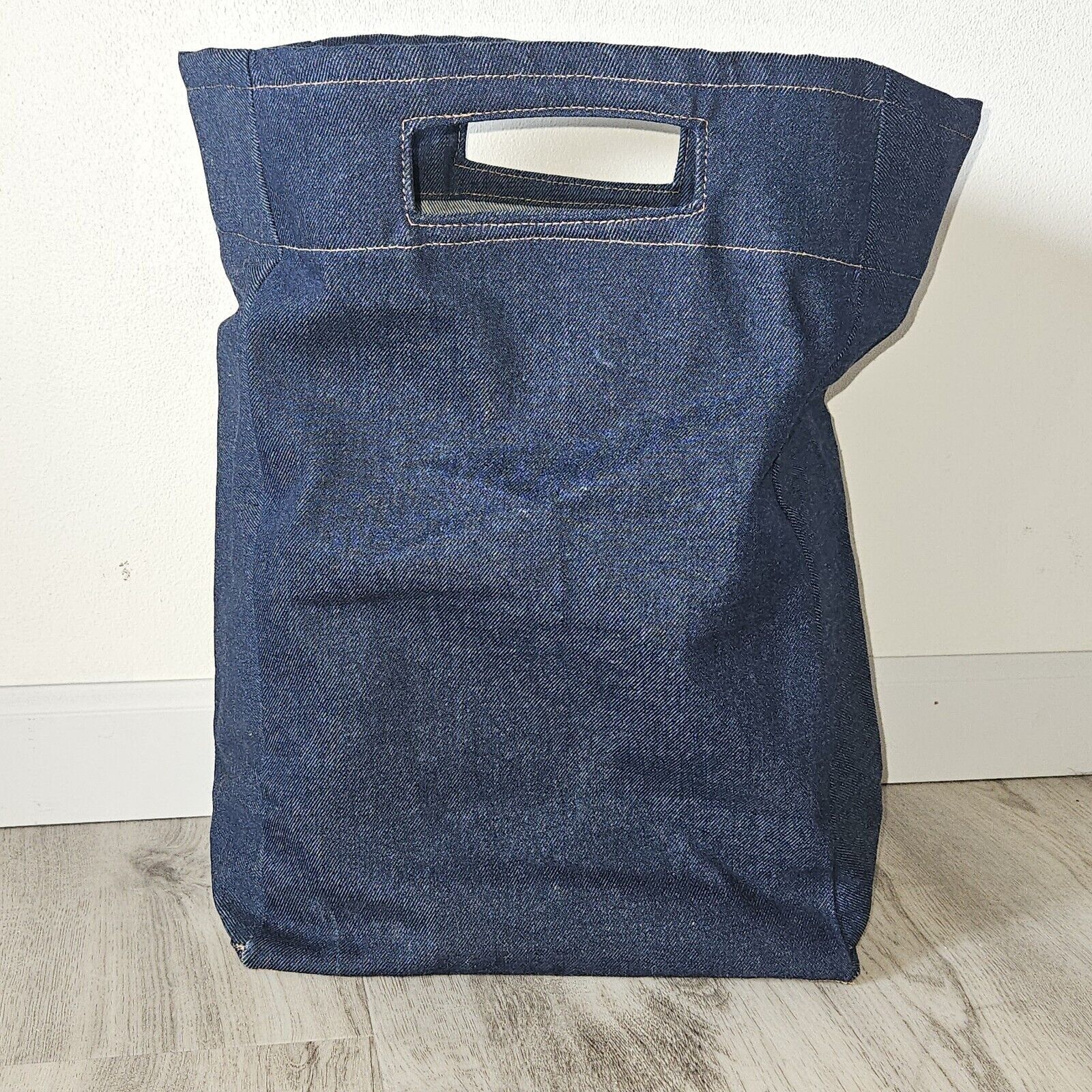 Handmade Prison Inmate Made Reusable Shopping Tote Blue Denim Bag Size ONE SIZE - 1 Thumbnail