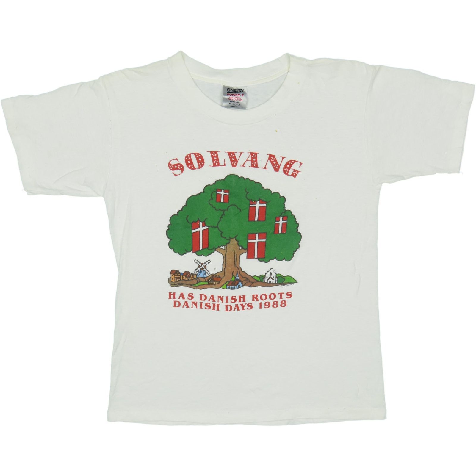 Vintage 80s Vintage Solvang Danish 1988 Tourist Tee Shirt Size US S / EU 44-46 / 1 - 2 Thumbnail