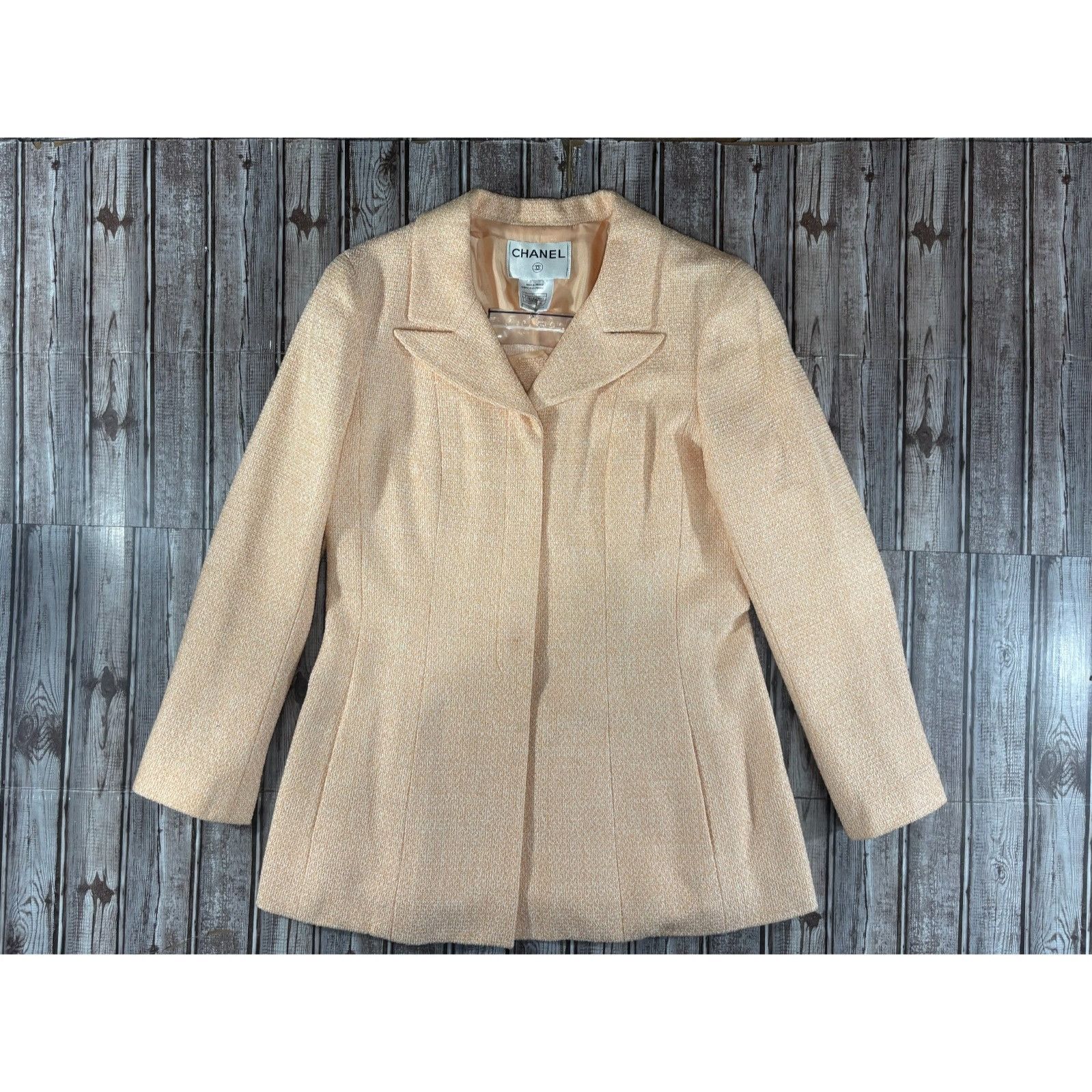 Chanel Chanel cotton blend Blazer Jacket size 44 color peach made i Size M / US 6-8 / IT 42-44 - 1 Thumbnail