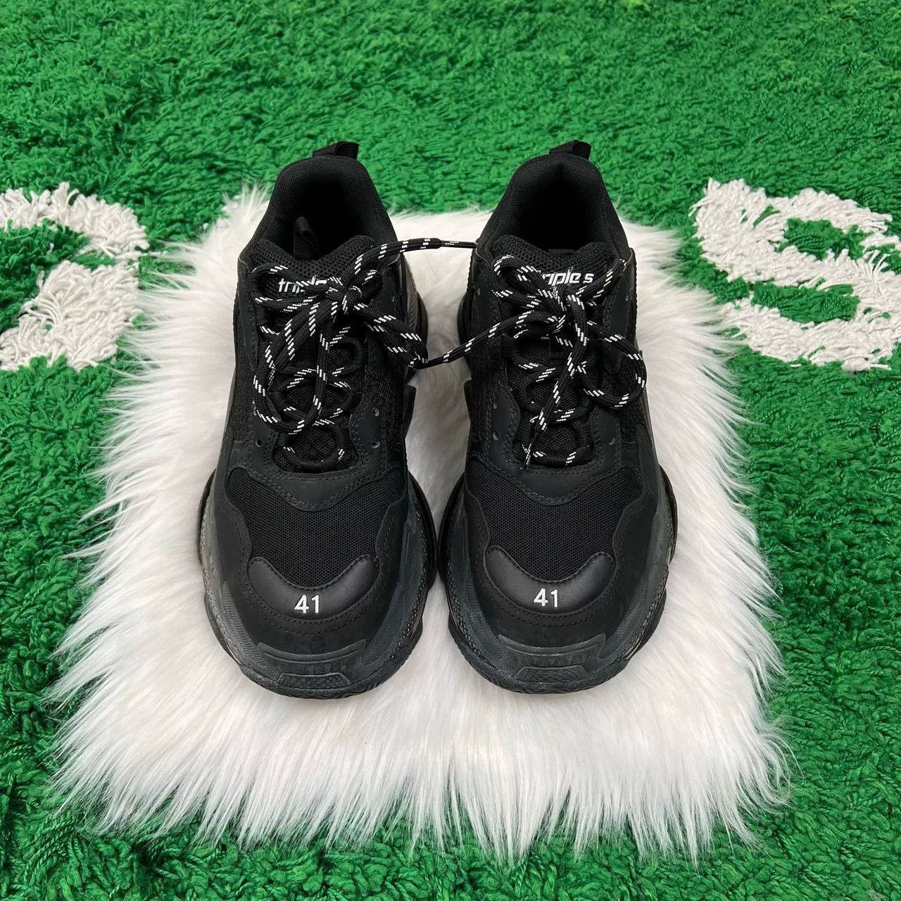 balenciaga triple s black sneakers size 41