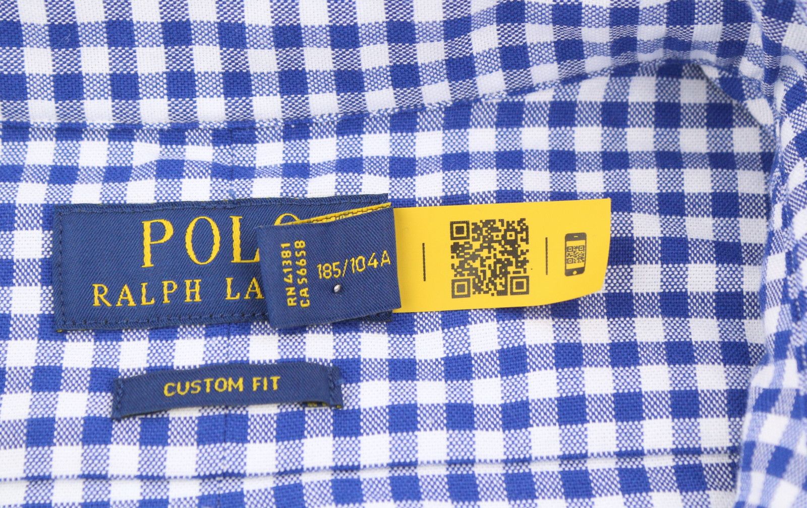 Ralph Lauren CORE REPLEN XL Blue Check Button-Down Neck Casual 87007 Size US XL / EU 56 / 4 - 7 Thumbnail