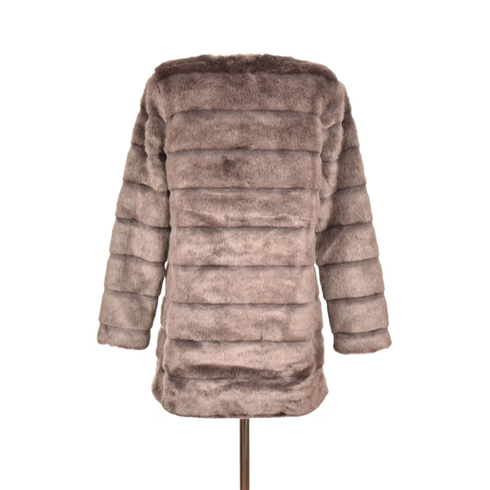 Diane von Furstenberg DDIANE VON FURSTENBERG Faux Fur Coat Jacket D520704CTK Size S Gray Womens Coat Size S / US 4 / IT 40 - 3 Thumbnail