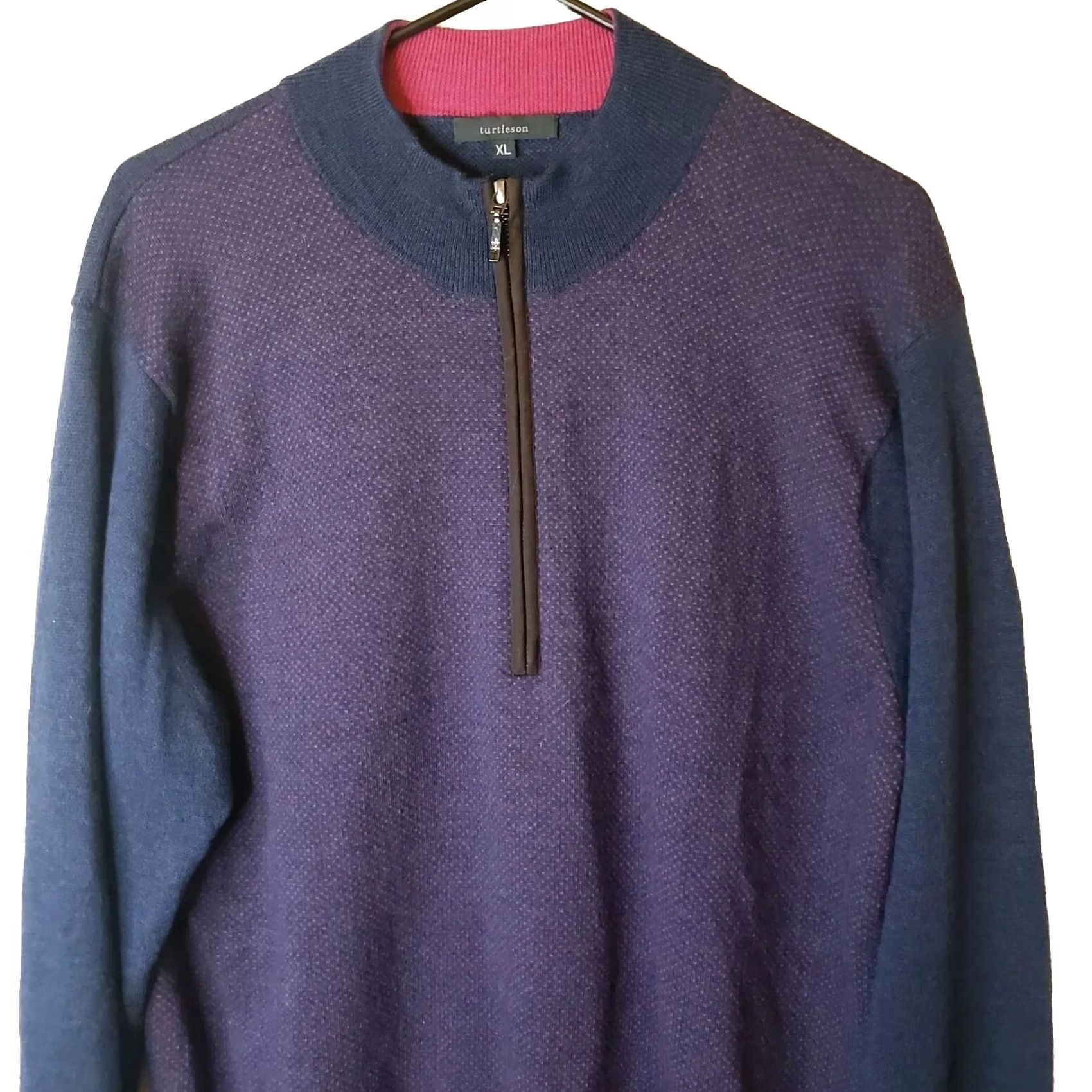 Vintage Turtleson Pullover 1/4 Zip Sweater Mens XL Blue Heather Mock Neck Golf Casual Size US XL / EU 56 / 4 - 2 Thumbnail