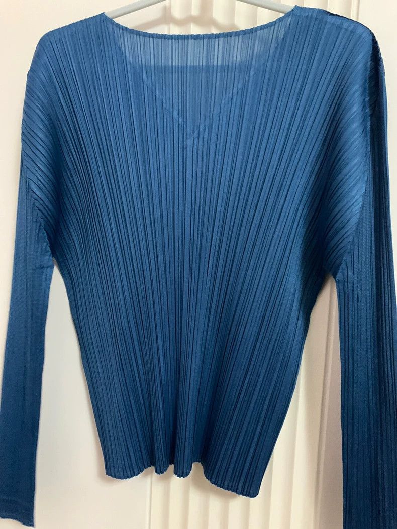 Issey Miyake issey miyake size：3 Blue long-sleeved top 2506-Nextarrow Size XXS / US 00 / IT 34 - 4 Thumbnail